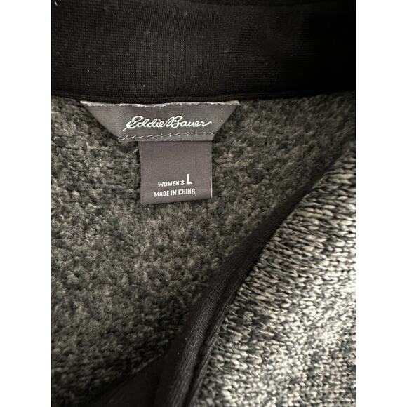 Eddie Bauer Button Down Women’s Knit Sweater Gray Brown Large - Picture 4 of 5